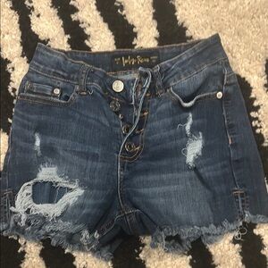 Indigo Rein Blue Distressed Jean Shorts High-Waisted
